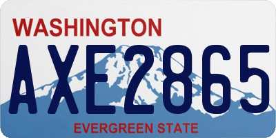 WA license plate AXE2865