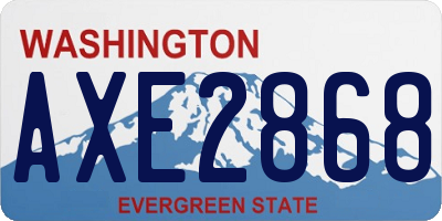 WA license plate AXE2868