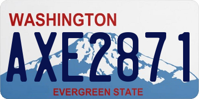 WA license plate AXE2871