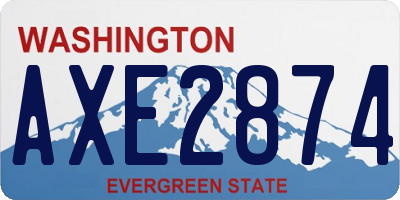 WA license plate AXE2874
