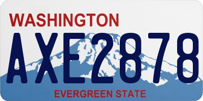 WA license plate AXE2878