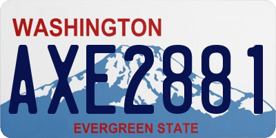 WA license plate AXE2881