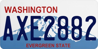 WA license plate AXE2882