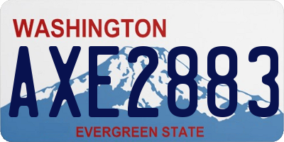WA license plate AXE2883
