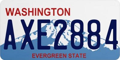 WA license plate AXE2884