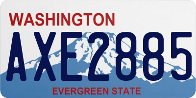 WA license plate AXE2885