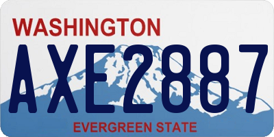 WA license plate AXE2887
