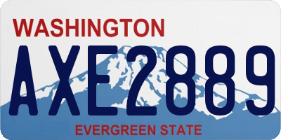 WA license plate AXE2889