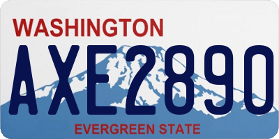 WA license plate AXE2890