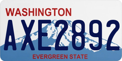 WA license plate AXE2892