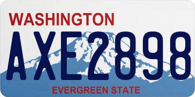 WA license plate AXE2898
