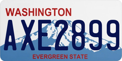 WA license plate AXE2899