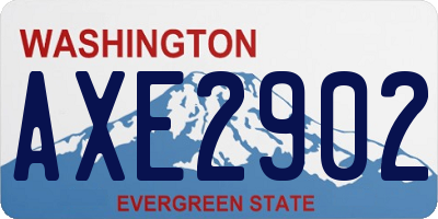 WA license plate AXE2902