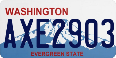 WA license plate AXE2903