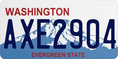WA license plate AXE2904