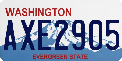 WA license plate AXE2905