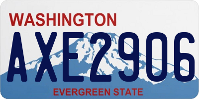 WA license plate AXE2906
