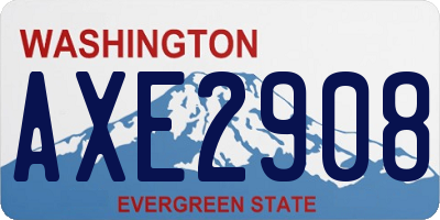 WA license plate AXE2908