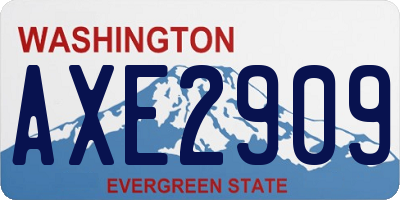 WA license plate AXE2909
