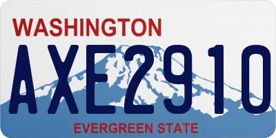 WA license plate AXE2910