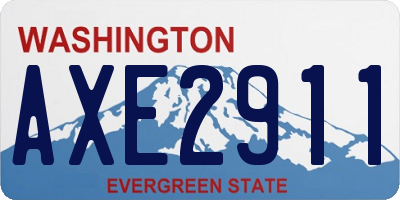 WA license plate AXE2911