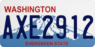WA license plate AXE2912