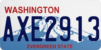 WA license plate AXE2913