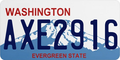 WA license plate AXE2916