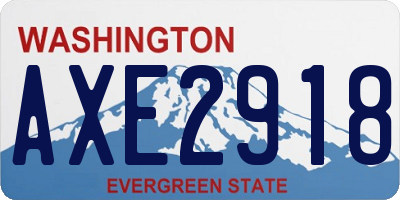 WA license plate AXE2918