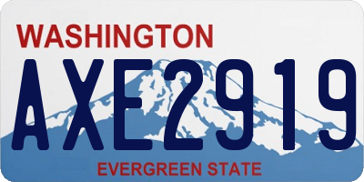 WA license plate AXE2919