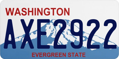 WA license plate AXE2922