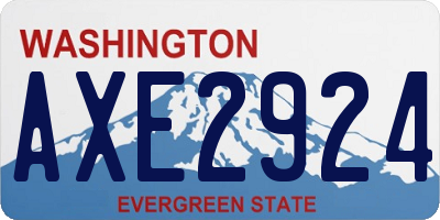 WA license plate AXE2924