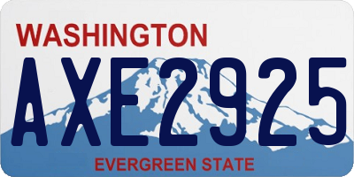 WA license plate AXE2925