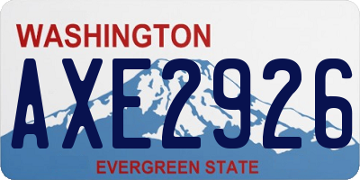 WA license plate AXE2926