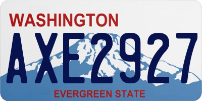 WA license plate AXE2927
