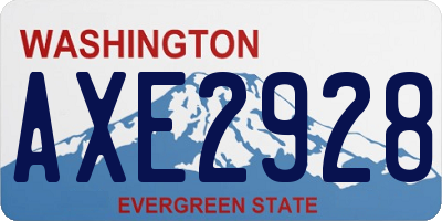 WA license plate AXE2928