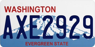 WA license plate AXE2929