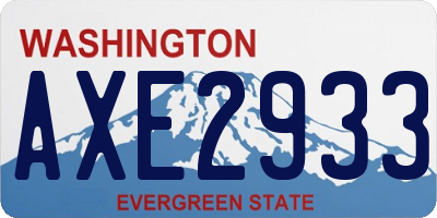 WA license plate AXE2933