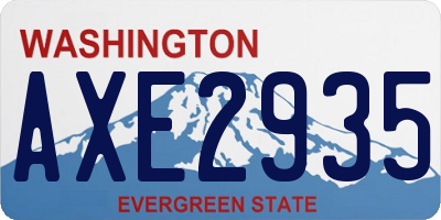 WA license plate AXE2935