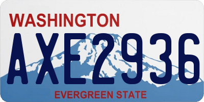 WA license plate AXE2936