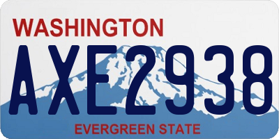 WA license plate AXE2938