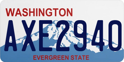 WA license plate AXE2940