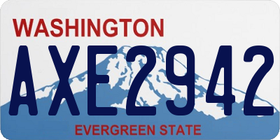 WA license plate AXE2942