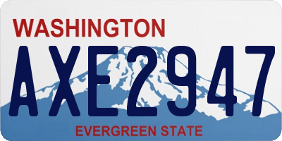 WA license plate AXE2947