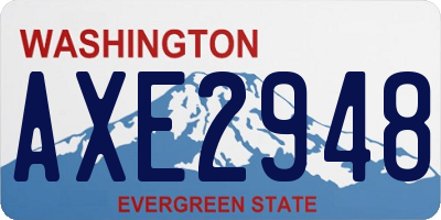 WA license plate AXE2948