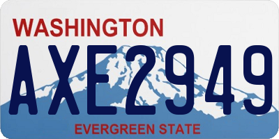 WA license plate AXE2949