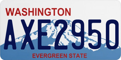 WA license plate AXE2950