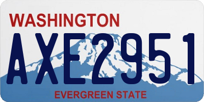 WA license plate AXE2951