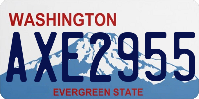 WA license plate AXE2955