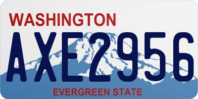 WA license plate AXE2956